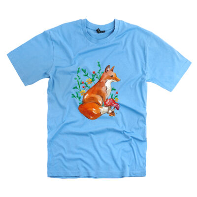 Fox and Mushrooms - Kids Unisex Classic Tee Thumbnail