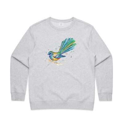 Teal Fantail Splash - Womens Premium Crew Thumbnail
