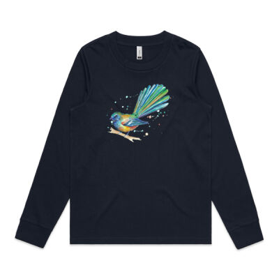 Teal Fantail Splash - Womens Dice Longsleeve Tee Thumbnail
