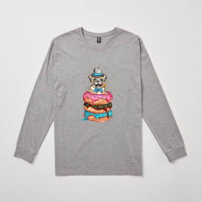 Donut Pug - Mens Kelvin Long Sleeve Tee Thumbnail