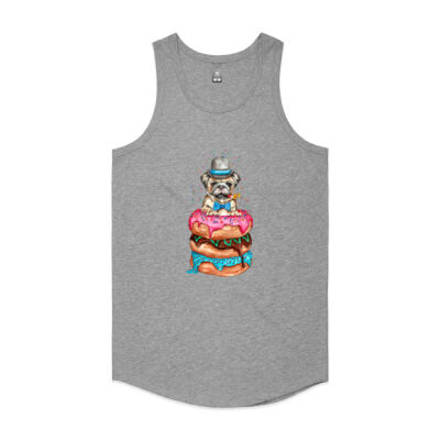 Donut Pug - Mens Authentic Singlet Thumbnail