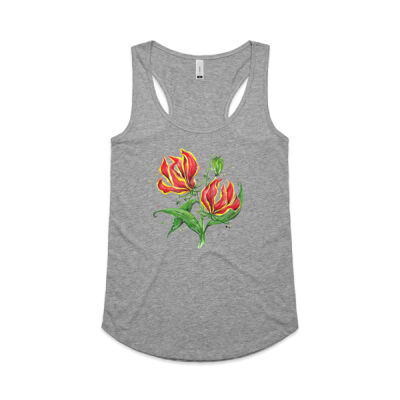 Flame Lilies - Womens Yes Racerback Singlet Thumbnail