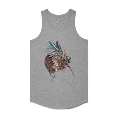 Steampunk Kiwi bird - AS Colour Mens Authentic Singlet Thumbnail