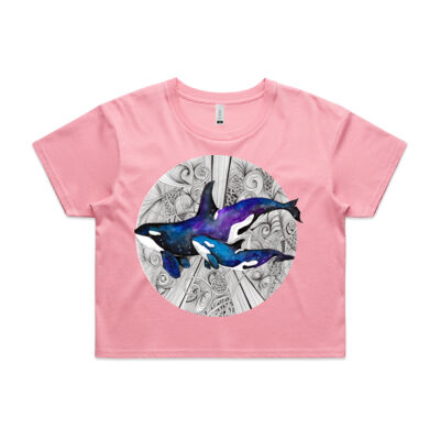 Space Orcas - AS Colour Womens Crop Tee Thumbnail