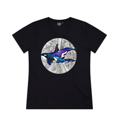 Space Orcas - Cloke Womens V-Neck Tee V2 Thumbnail